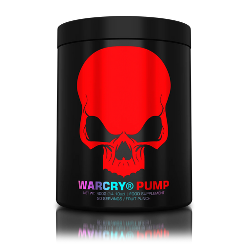 WARCRY PUMP 400g 20serv Genius Nutrition - Supliment pre-workout fara cafeina pentru pompare si anduranta, perfect pentru antrenamentele tarzii cu aroma de fruit punch