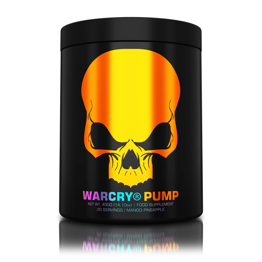 WARCRY PUMP 400g 20serv Genius Nutrition - Supliment pre-workout fara cafeina pentru pompare si anduranta, perfect pentru antrenamentele tarzii cu aroma de mango pineapple