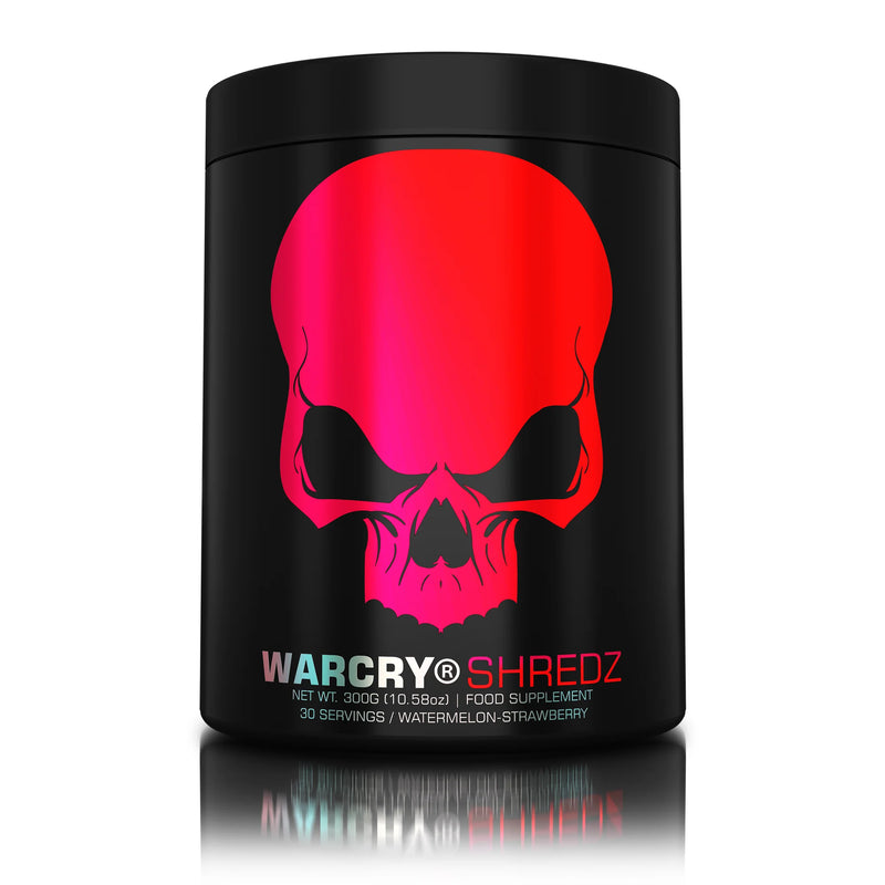 Incarca imaginea in galerie, WARCRY SHREDZ 300g 30serv Genius Nutrition – Supliment pre-workout cu efect termogenic pentru energie, pompare intensa, arderea grasimilor, rezistenta crescuta si diminuarea apetitului cu aroma de watermelon-strawberry
