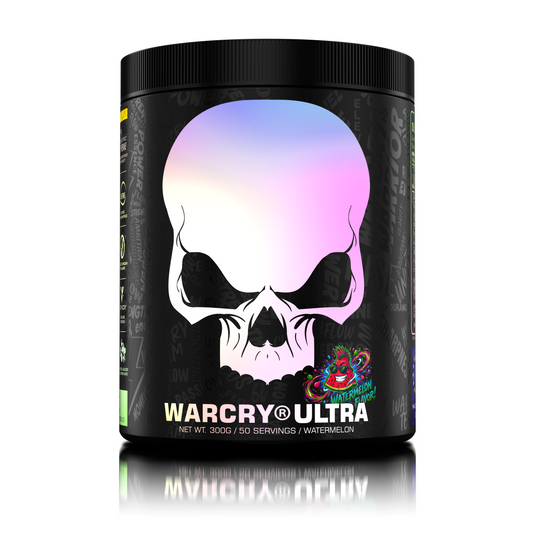 WARCRY ULTRA 300g 50serv Genius Nutrition – Supliment pre-workout conceput pentru a oferi energie, anduranta, volumizare musculara si claritate mentala in timpul antrenamentelor cu aroma de pepene.