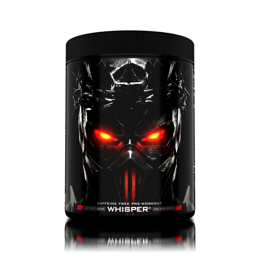 WHISPER 400g 21serv Genius Nutrition - Supliment pre-workout fara stimulenti pentru pompare intensa, volumizare musculara si focus mental, conceput pentru a nu influenta somnul sau a provoca agitatie cu aroma de cola.