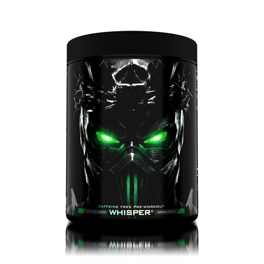 WHISPER 400g 21serv Genius Nutrition - Supliment pre-workout fara stimulenti pentru pompare intensa, volumizare musculara si focus mental, conceput pentru a nu influenta somnul sau a provoca agitatie cu mar verde.
