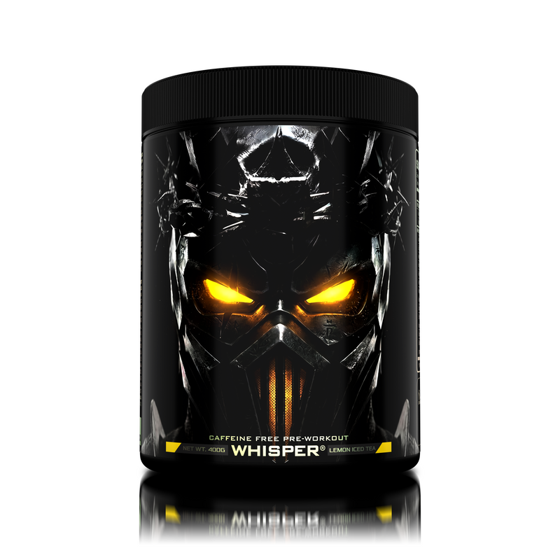 Incarca imaginea in galerie, WHISPER 400g 21serv Genius Nutrition - Supliment pre-workout fara stimulenti pentru pompare intensa, volumizare musculara si focus mental, conceput pentru a nu influenta somnul sau a provoca agitatie cu aroma de lemon iced tea
