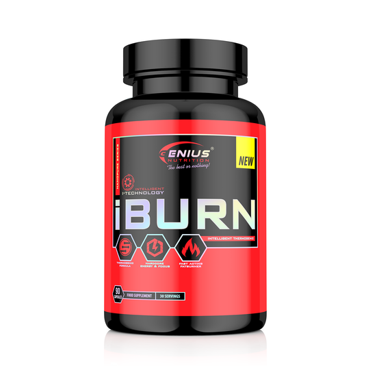 iBURN 90caps 30serv Genius Nutrition - Supliment pentru arderea grasimilor, accelerarea metabolismului si cresterea nivelului de energie