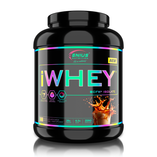 iWHEY ISOLATE 2000g 60serv Genius Nutrition – Supliment proteic din zer cu absortie rapida fara zahar adaugat pentru recuperare si cresterea masei musculare fara tesut adipos obinut prin filtrare naturala cu aroma de italian caffe latte.