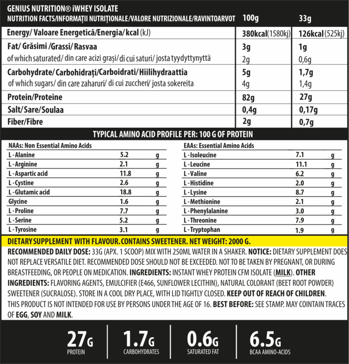 Incarca imaginea in galerie, iWHEY® ISOLATE 2000g/61serv
