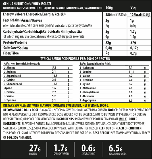 iWHEY® ISOLATE 2000g/61serv